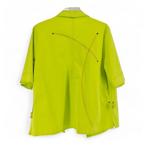 Alain Weiz Classy Retro Green Business Work Blazer Womens Size Large Button Up - Picture 2 of 11